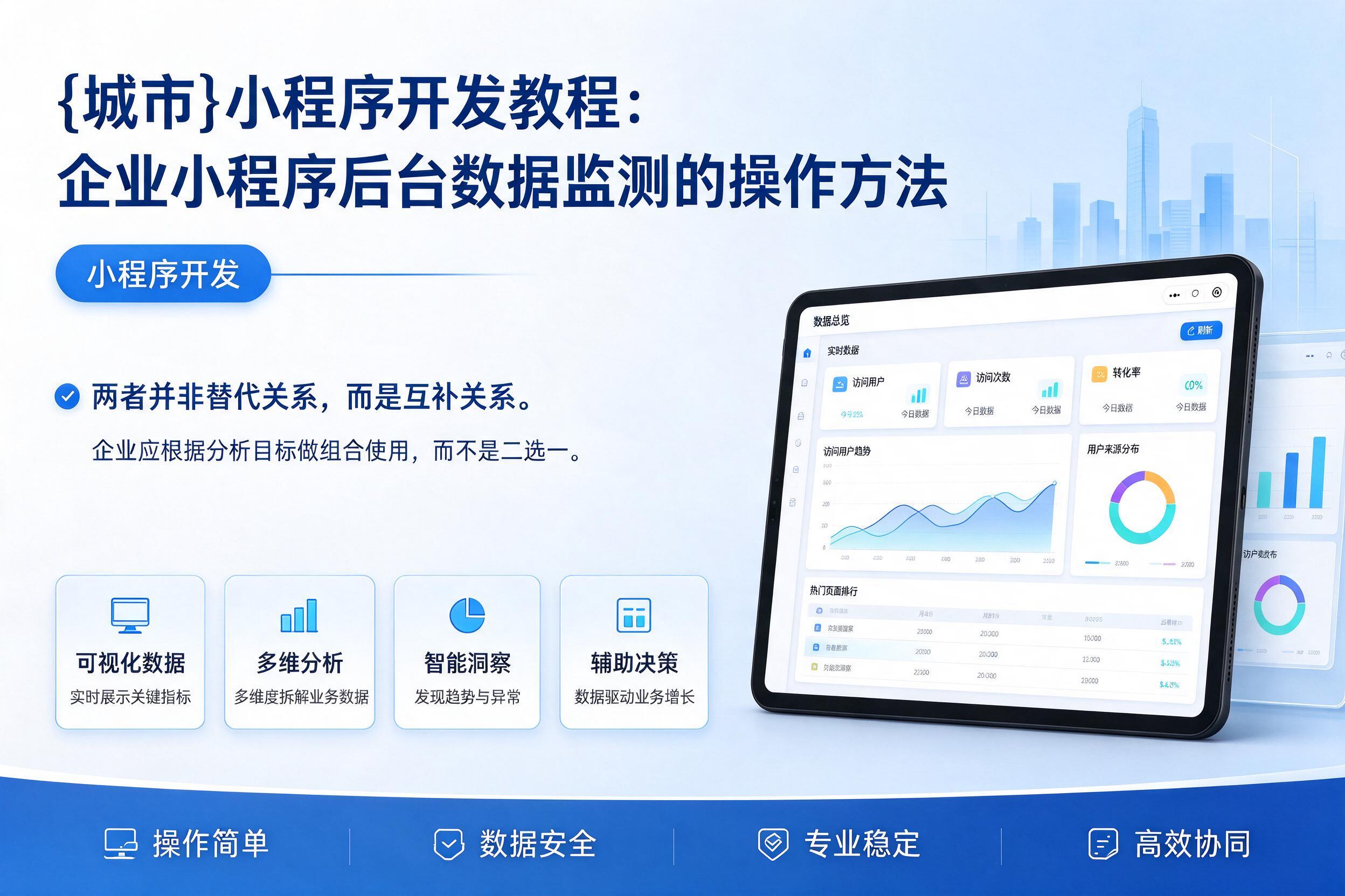 留坝小程序开发教程：企业小程序后台数据监测的操作方法